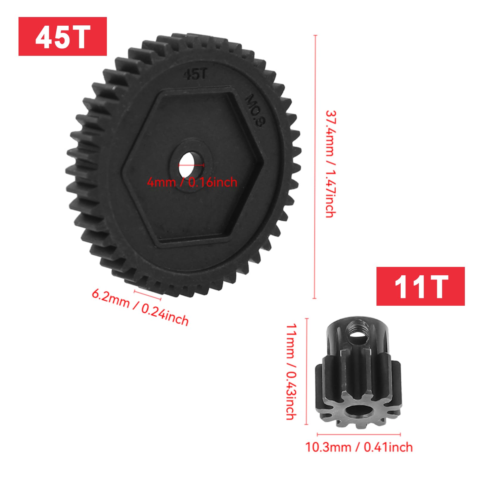 4S GOOD GODジョイント Amazon.com: Hobbypark Metal Steel 45T M0.8 Spur Gear & 11T